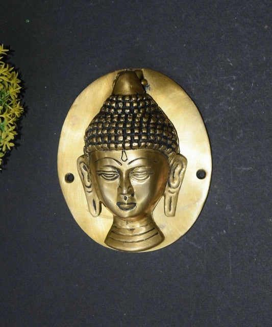 Brass Meditating Buddha Face Door Knocker-ArtyCraftz.com