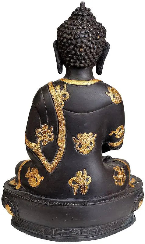 Brass Meditating Sakyamuni Buddha Black colored Statue-rtyCraftz.com