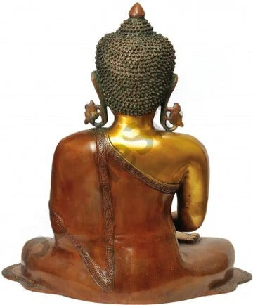 Brass Meditating Sakyamuni Buddha Statue