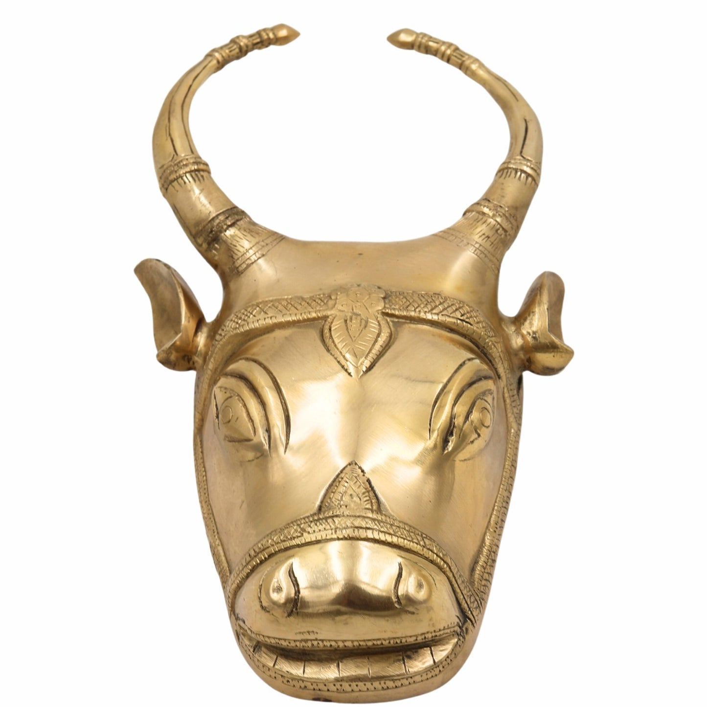 Brass Nandi Bull Face Wall Hanging
