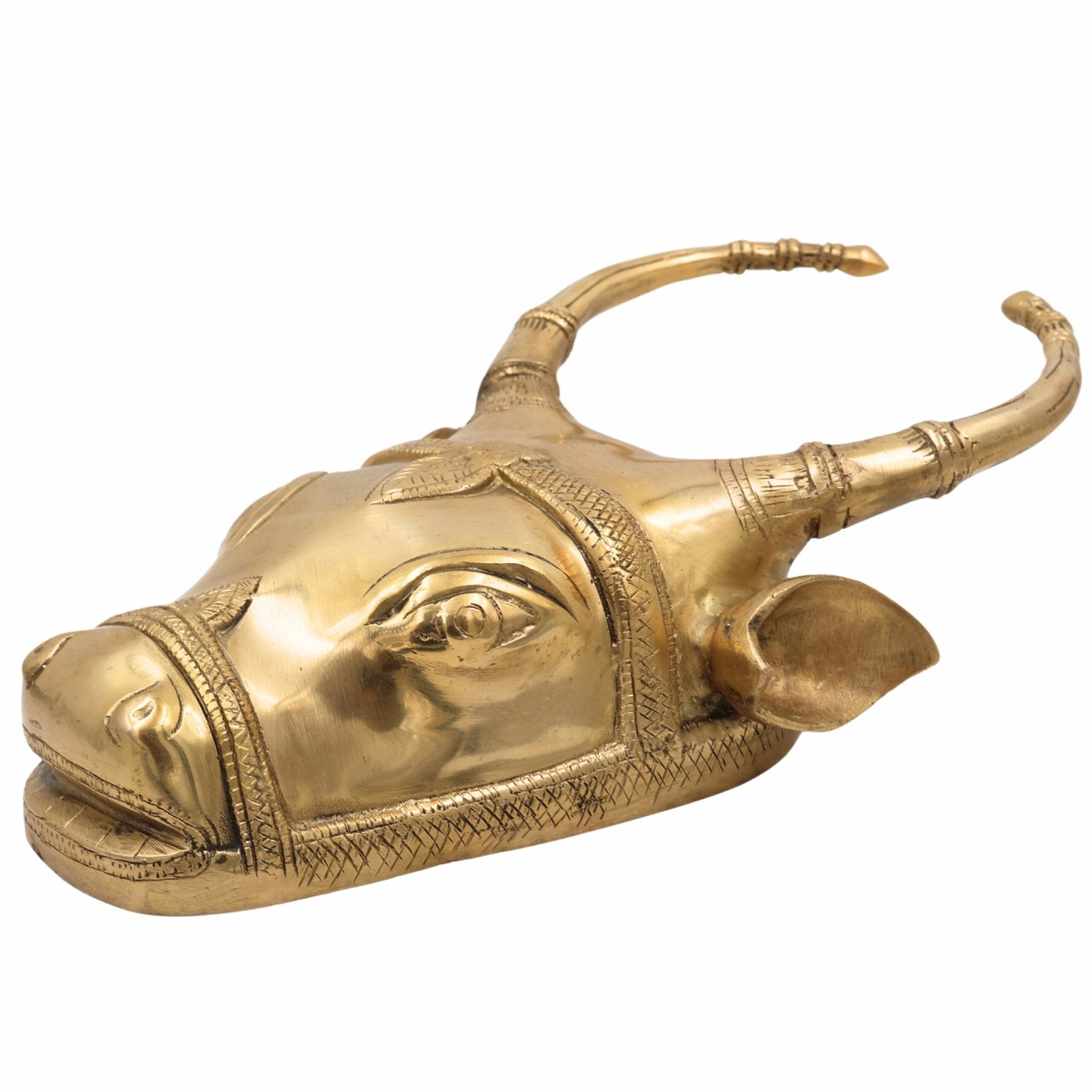 Brass Nandi Bull Face Wall Hanging-ArtyCraftz.com