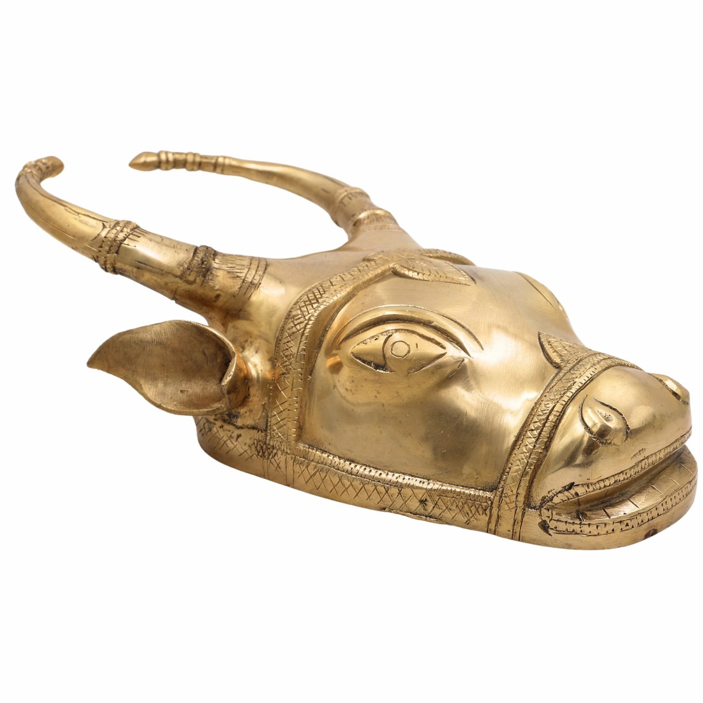 Brass Nandi Bull Face Wall Hanging-ArtyCraftz.com