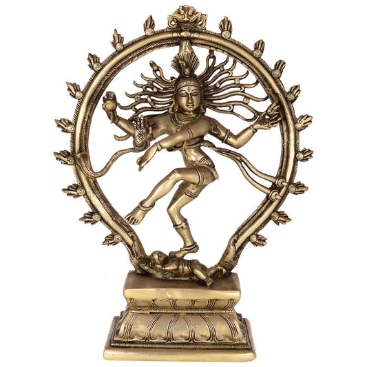 Brass Nataraja Shiva Statue Idol Height 13 Inches - ArtyCraftz.com