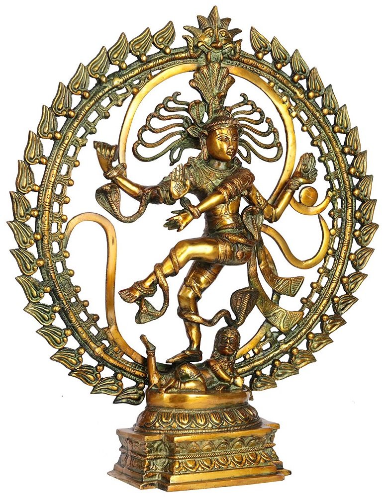 Brass Nataraja with Aum Om Statue-ArtyCraftz.com