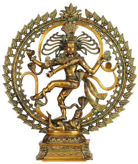 Brass Nataraja with Aum Om Statue-ArtyCraftz.com