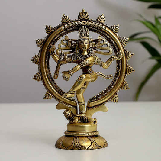 Brass Nataraja with Flower Prabhavali Idol