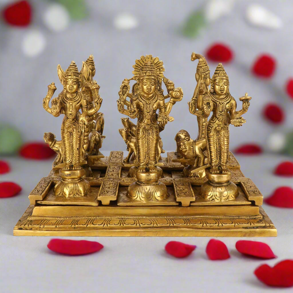 Brass Navagraha Statue Set with Their Vahanas -ArtyCraftz.com