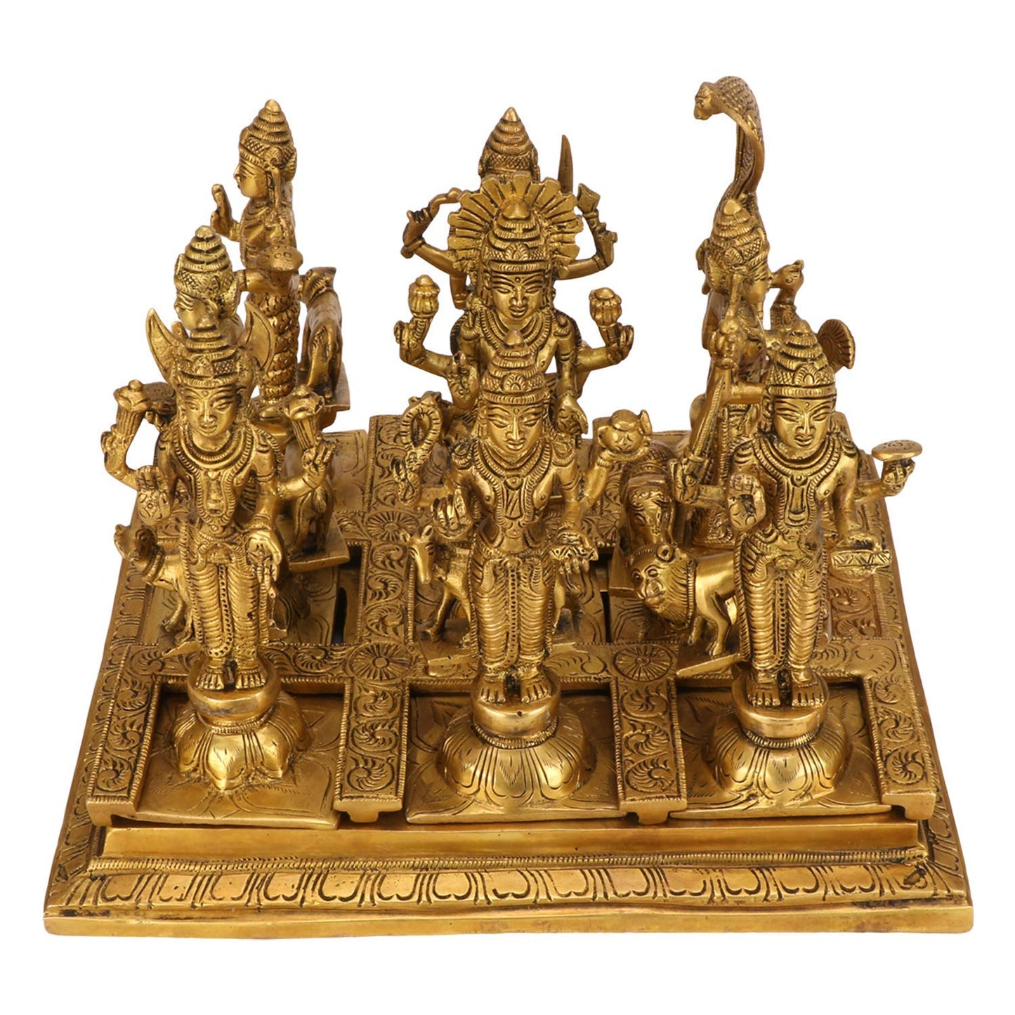 Brass Navagraha Statue Set with Their Vahanas -ArtyCraftz.com