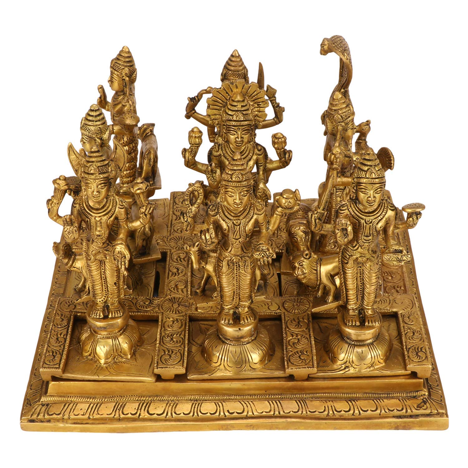Brass Navagraha Statue Set with Their Vahanas -ArtyCraftz.com
