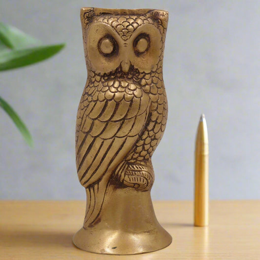 Brass Owl Pen Holder-ArtyCraftz.com