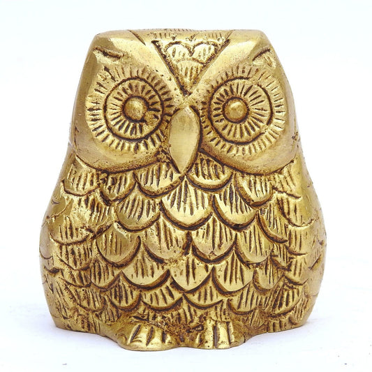 Brass Owl Statue Fengsui Sculpture Table D?cor - ArtyCraftz.com