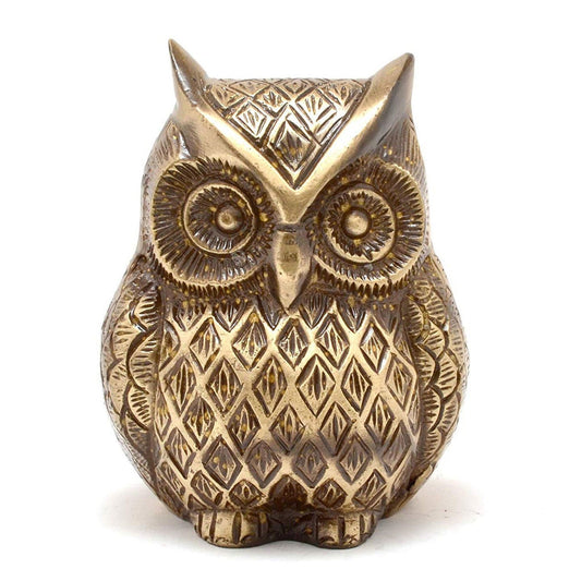 Brass Owl Statue For Fengsui and Decorative Purpose Animal Showpiece - ArtyCraftz.com