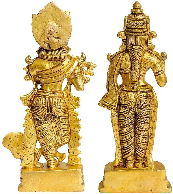 Brass Pair Krishna Rukmini 7.5 Inch Statue