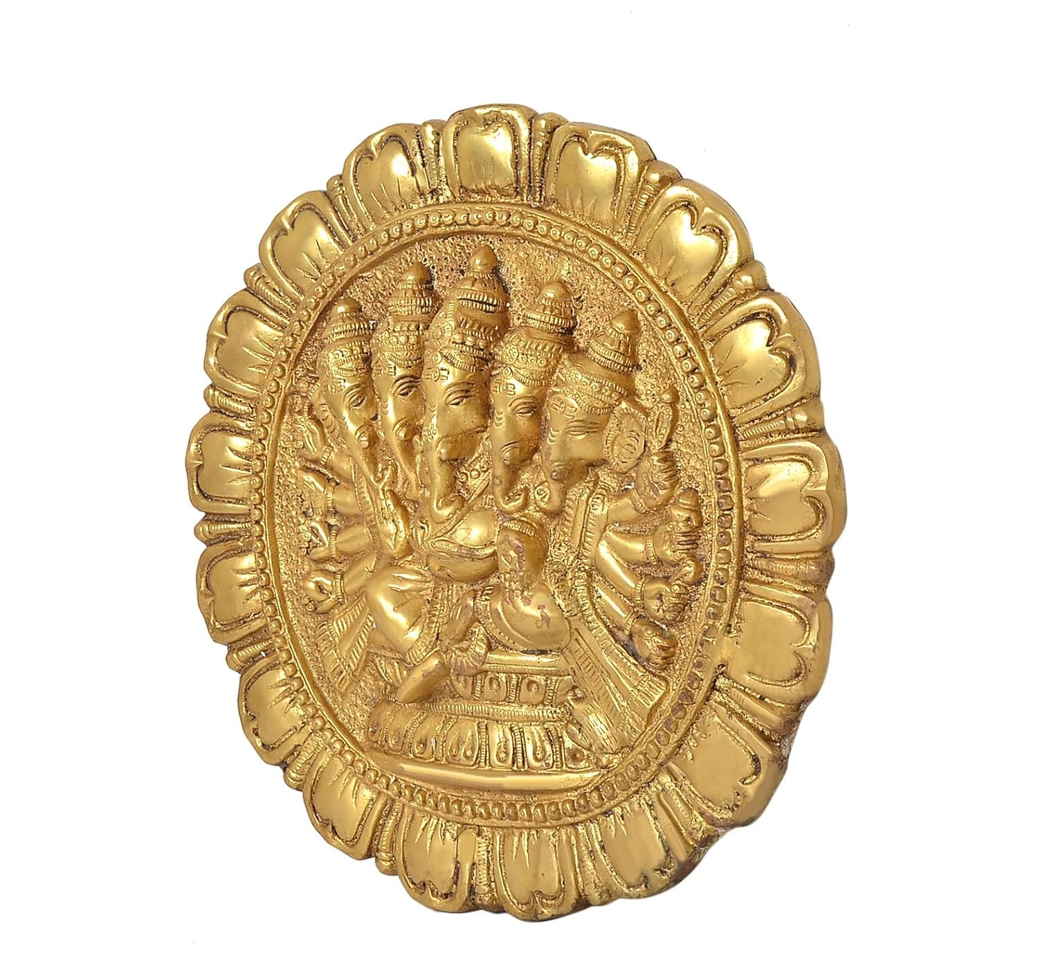 Brass Pancha Mukha Ganesha Wall Hanging- ArtyCraftz.com