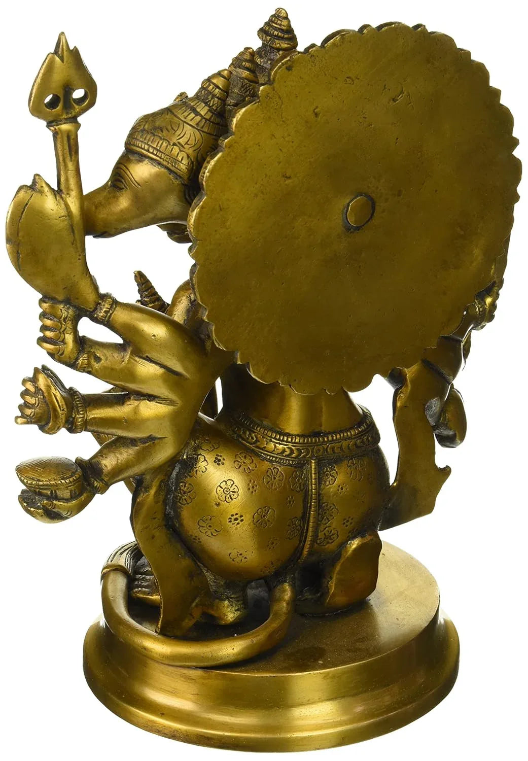 Brass Panchmukhi Hanuman Statue, Height 10.9" - ArtyCraftz.com