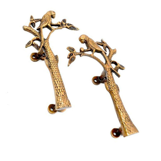 Brass Parrot Shape Door Handle 6 X 5 X 20 Cm - ArtyCraftz.com