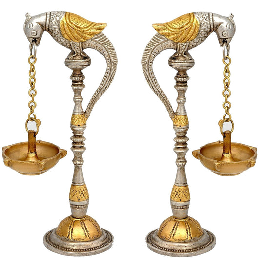 Brass Parrot with Hanging Lamp-ArtyCraftz.com