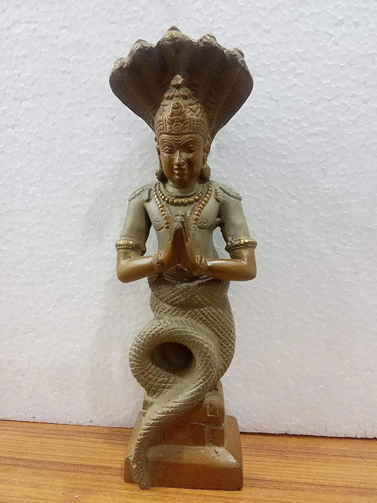 Brass Patanjali Statue Brass Hindusim Indian Art Home Decoration Height 10 Inch - ArtyCraftz.com