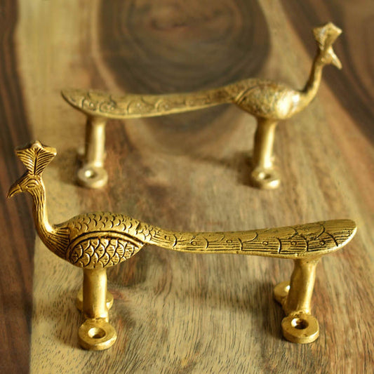 Brass Peacock Door Handle-ArtyCraftz.co