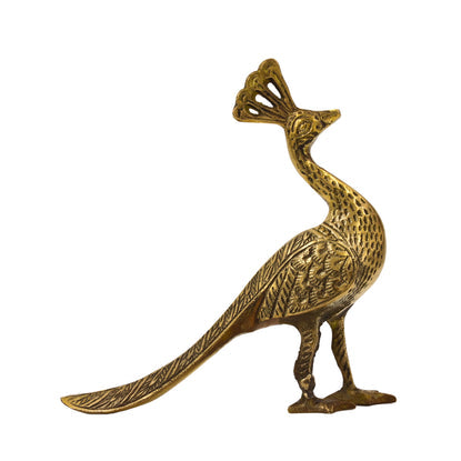 Brass Peacock Bird Figurine for Table Decor Showpiece Statue