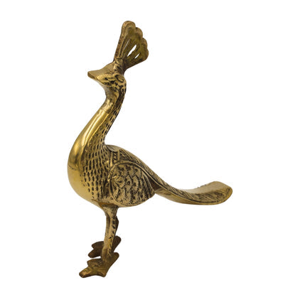 Brass Peacock Bird Figurine for Table Decor Showpiece Statue