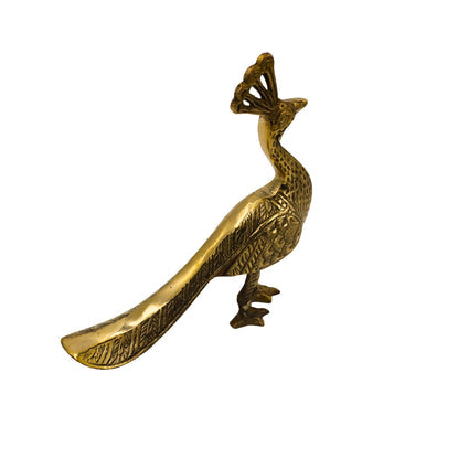 Brass Peacock Bird Figurine for Table Decor Showpiece Statue
