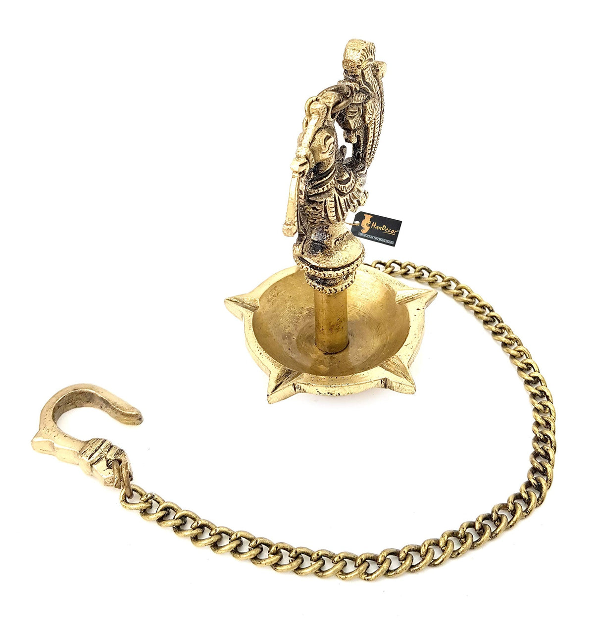 Brass Peacock Thooku Vilakku-Hanging Pooja Lamp-artycraftz.com