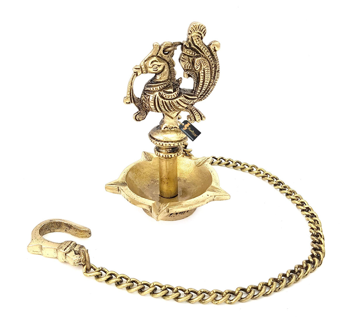 Brass Peacock Thooku Vilakku-Hanging Pooja Lamp-artycraftz.com