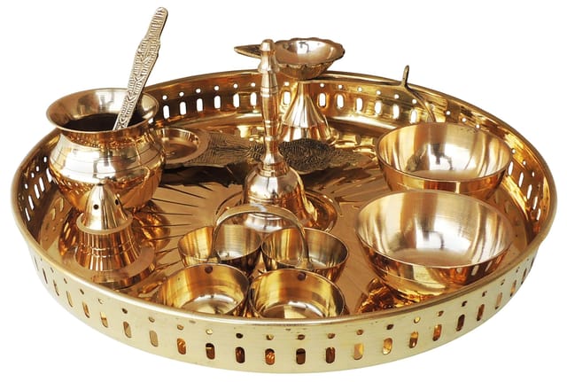 Brass Pooja Thali Set -ArtyCraftz.com