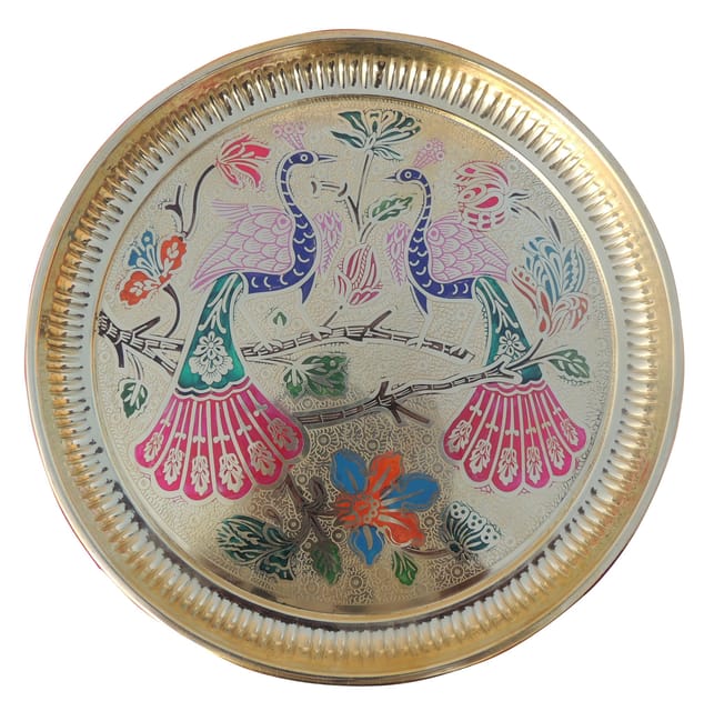 Brass Pooja Thali Set with Velvet Gift Box-ArtyCraftz.com