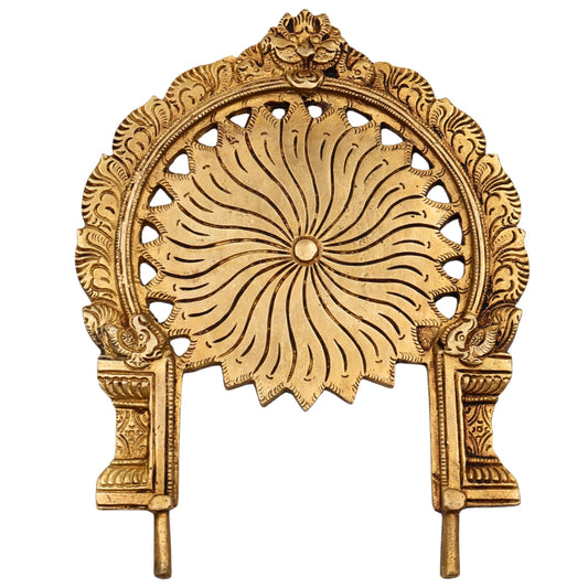 Brass Prabhavali Tiruvachi Thiruvasi Arch Frame  Lotus Design (21 cm)-ArtyCraftz.com