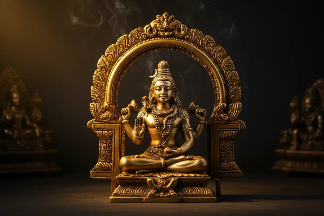 Brass Prabhavali Tiruvachi Thiruvasi Arch Frame Prabhamandala (23 cm)-ArtyCraftz.com