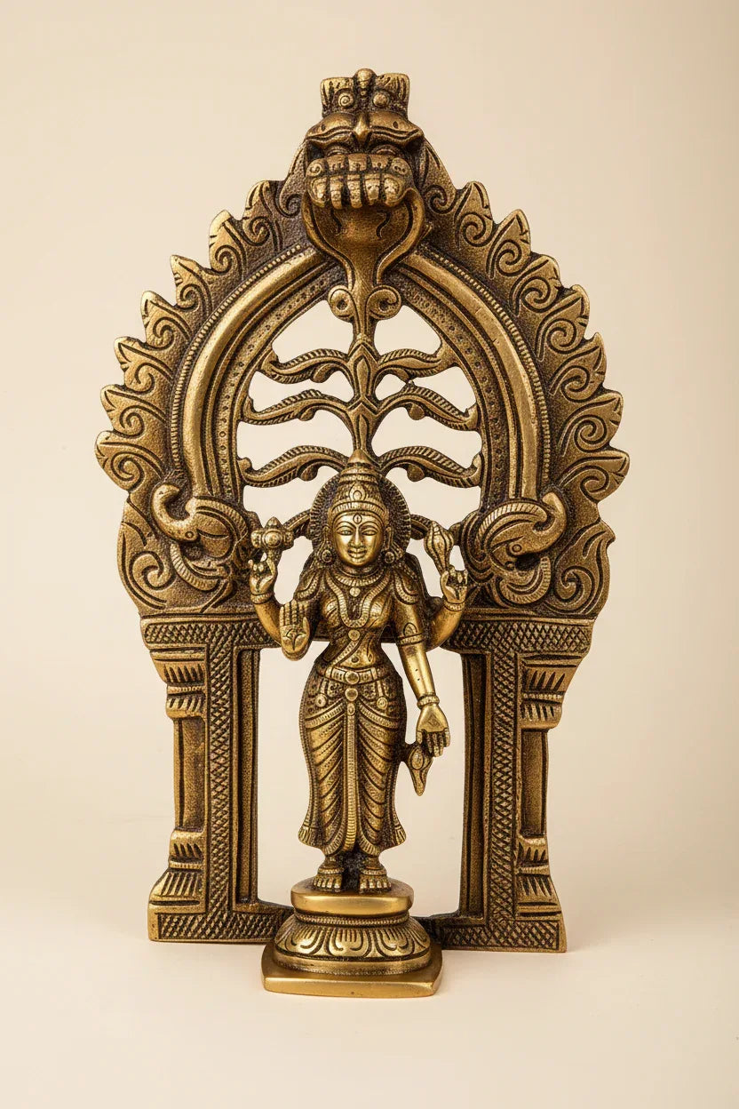 Brass Prabhavali Tiruvachi Thiruvasi Arch Frame Tree Design (21 cm)-ArtyCraftz.com