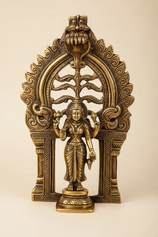 Brass Prabhavali Tiruvachi Thiruvasi Arch Frame Tree Design (21 cm)-ArtyCraftz.com