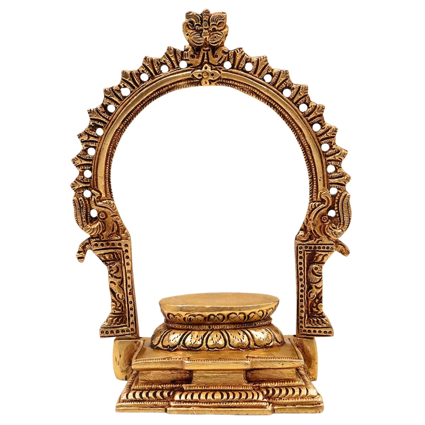 Brass Prabhavali Tiruvachi Thiruvasi Arch Frame with Detachable Peedam (19 cm)-ArtyCraftz.com