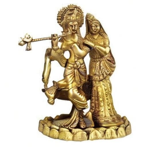 Brass Radha-Krishna Statue 10.5" Inches - ArtyCraftz.com