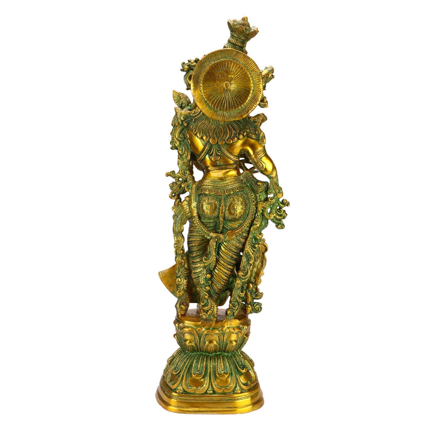 Brass Radha Green statue-ArtyCraftz.com