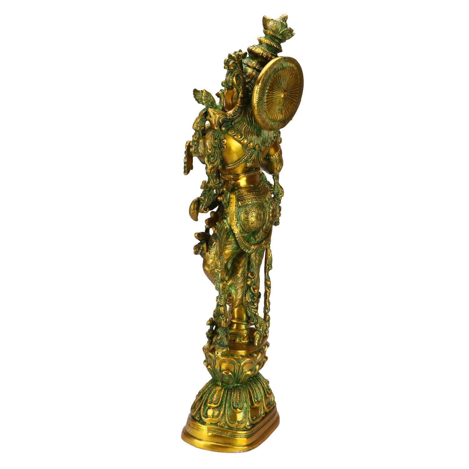 Brass Radha Krishna Couple Green statue-ArtyCraftz.com