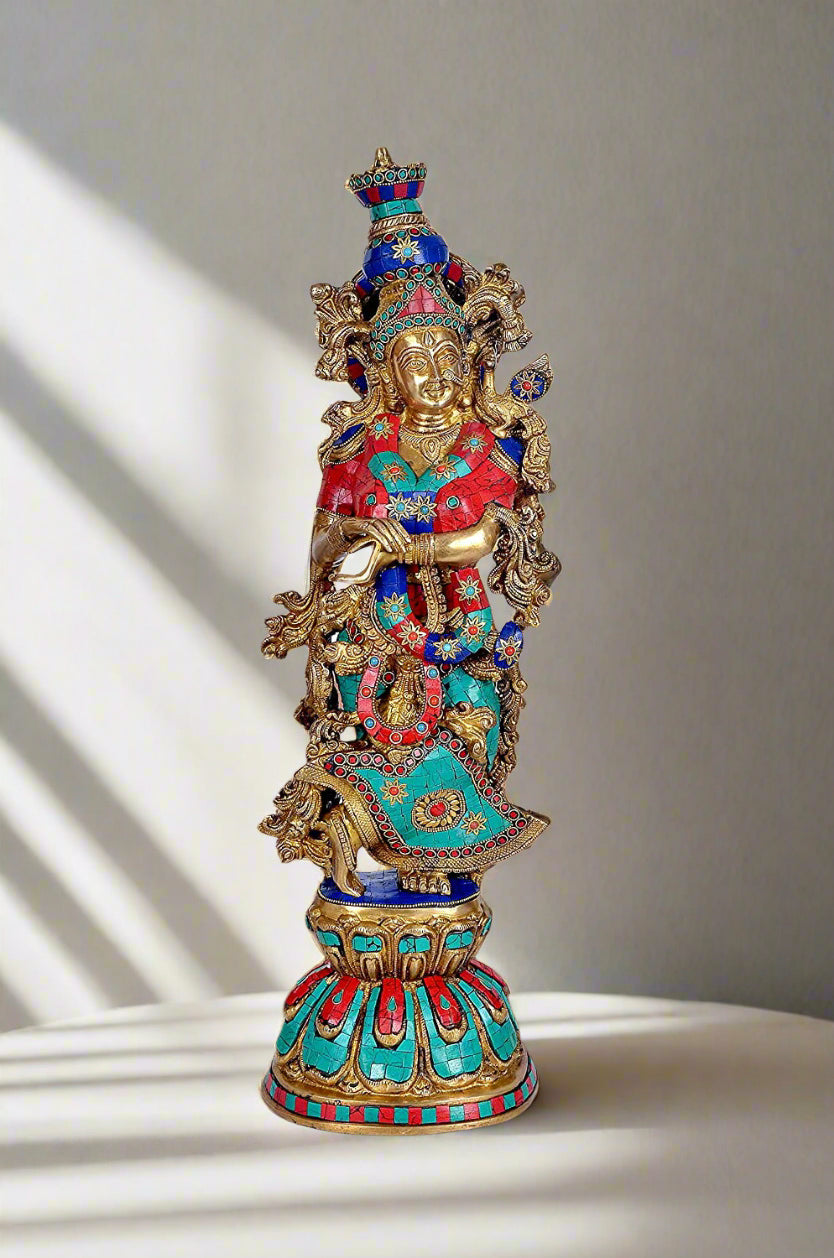 Brass Radha Statue - ArtyCraftz.com