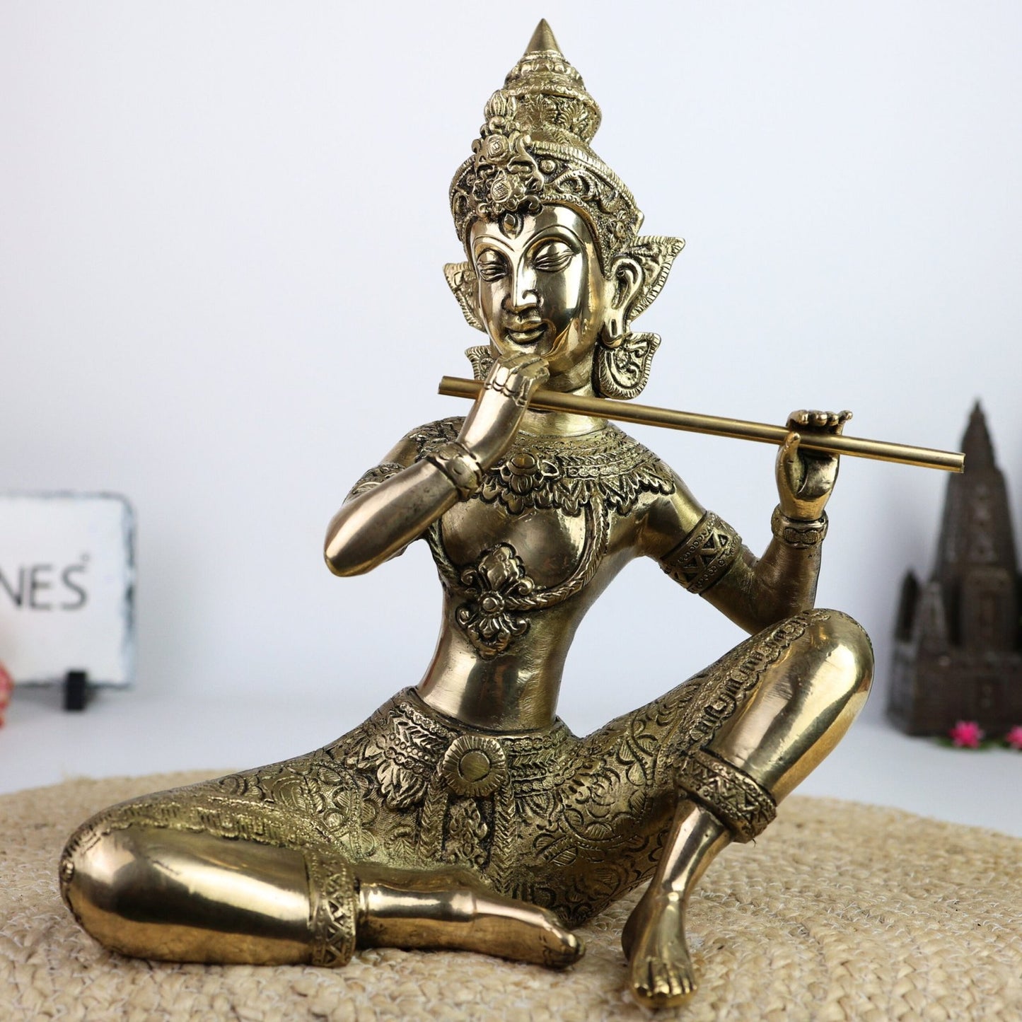 Brass Rajasthani Folk Flute Musician Idol-ArtyCraftz.com