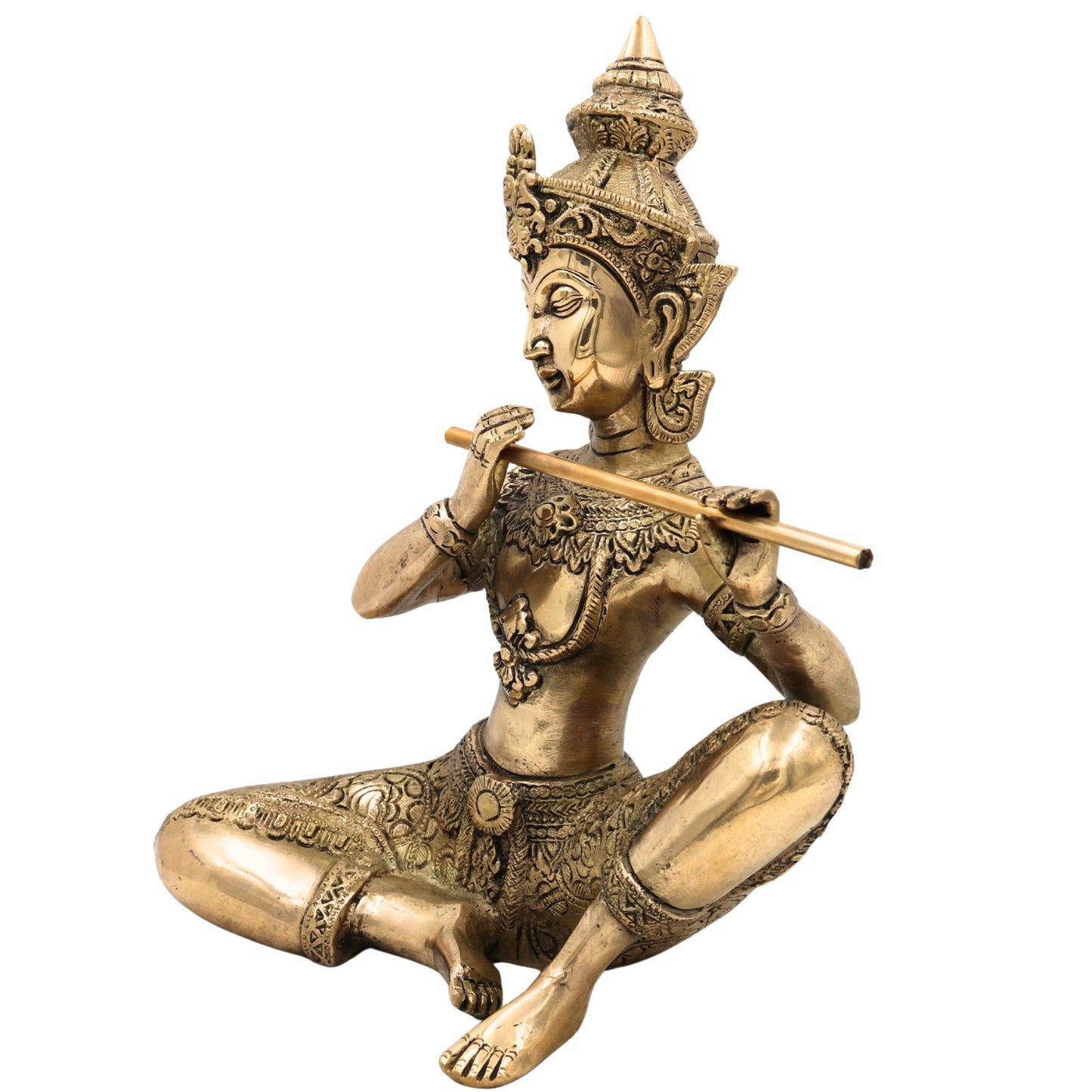 Brass Rajasthani Folk Flute Musician Idol-ArtyCraftz.com