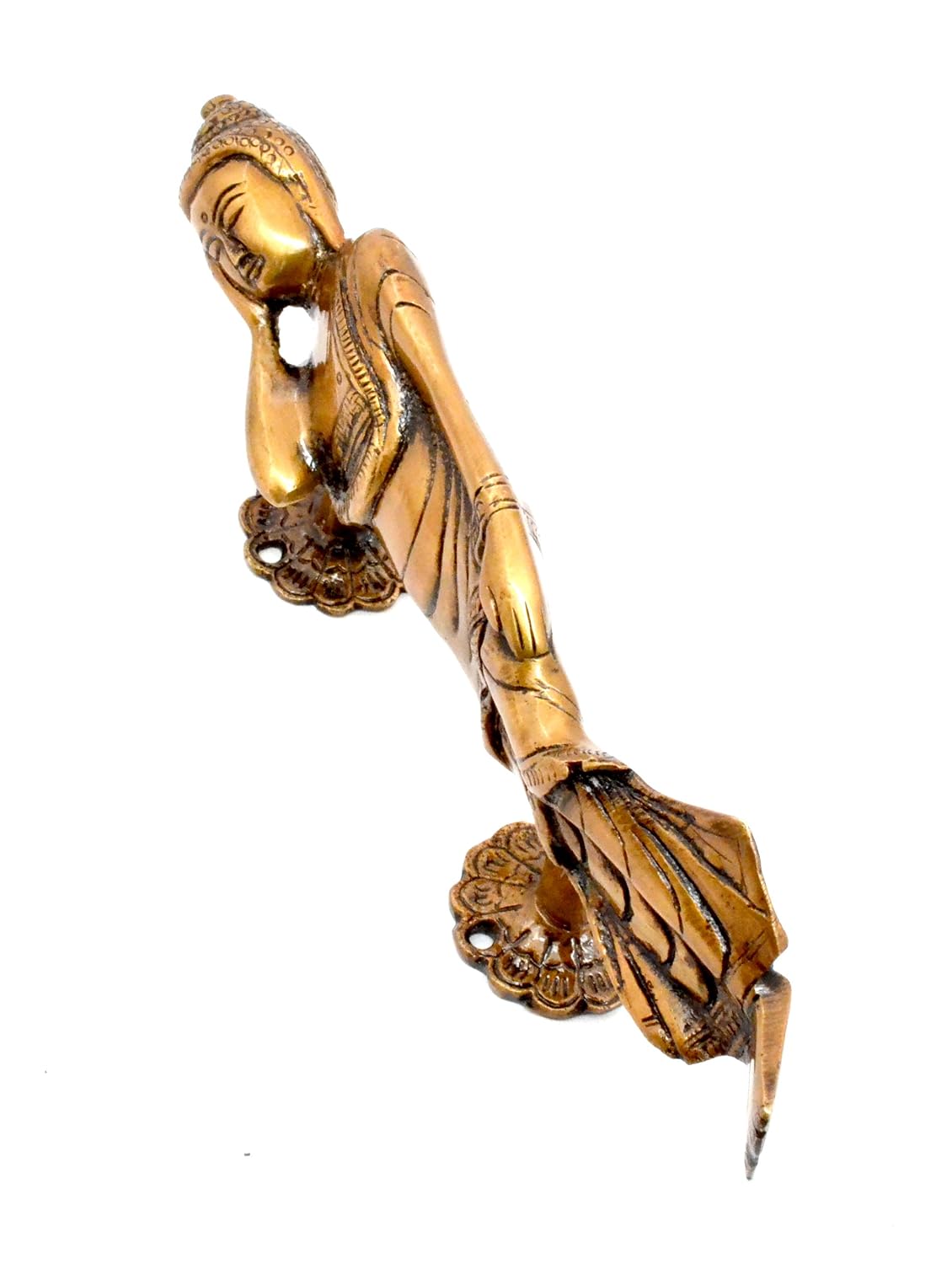 Brass Reclining Buddha Door Handle  Decorative Door Pull-artycraftz.com