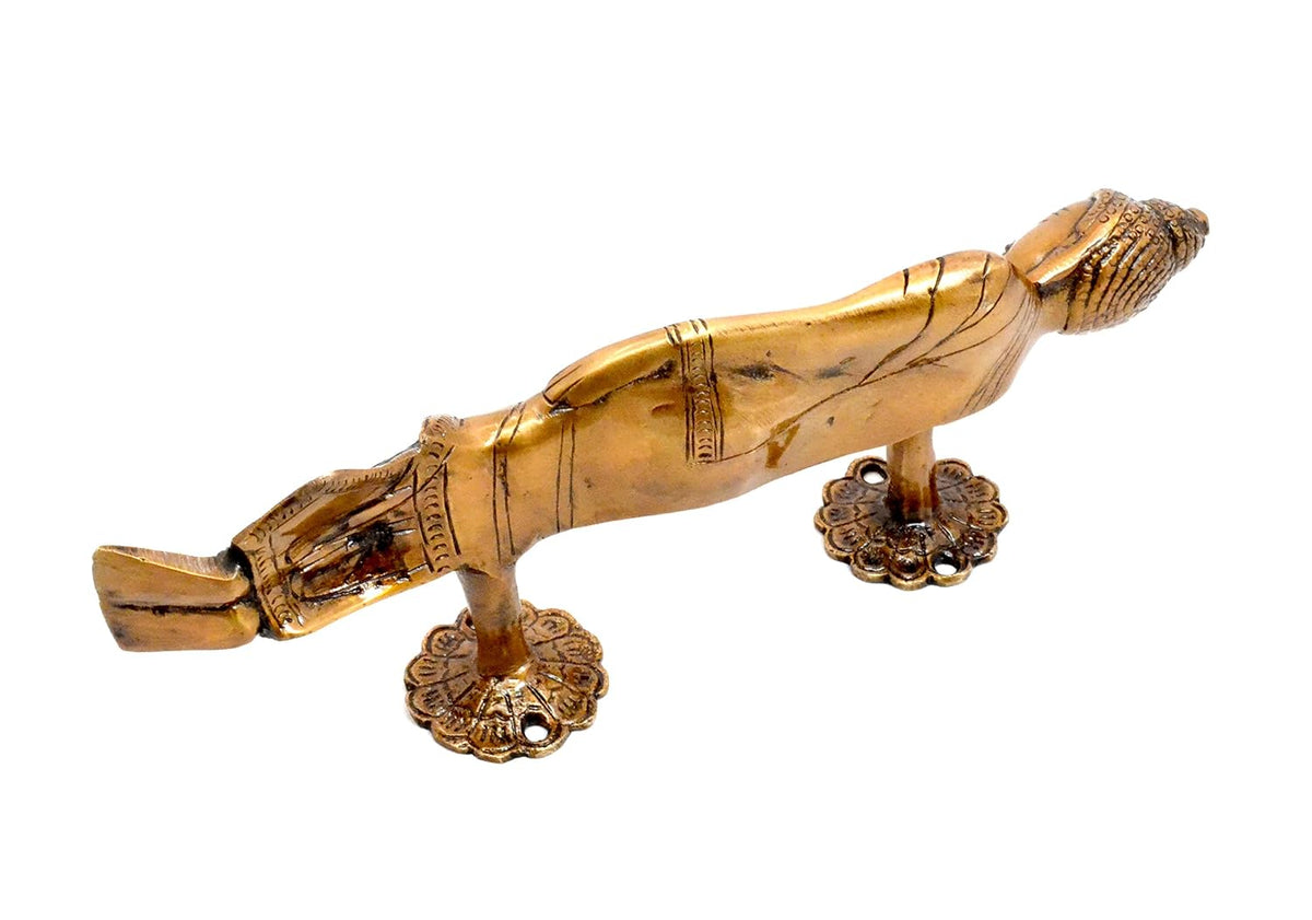 Brass Reclining Buddha Door Handle  Decorative Door Pull-artycraftz.com