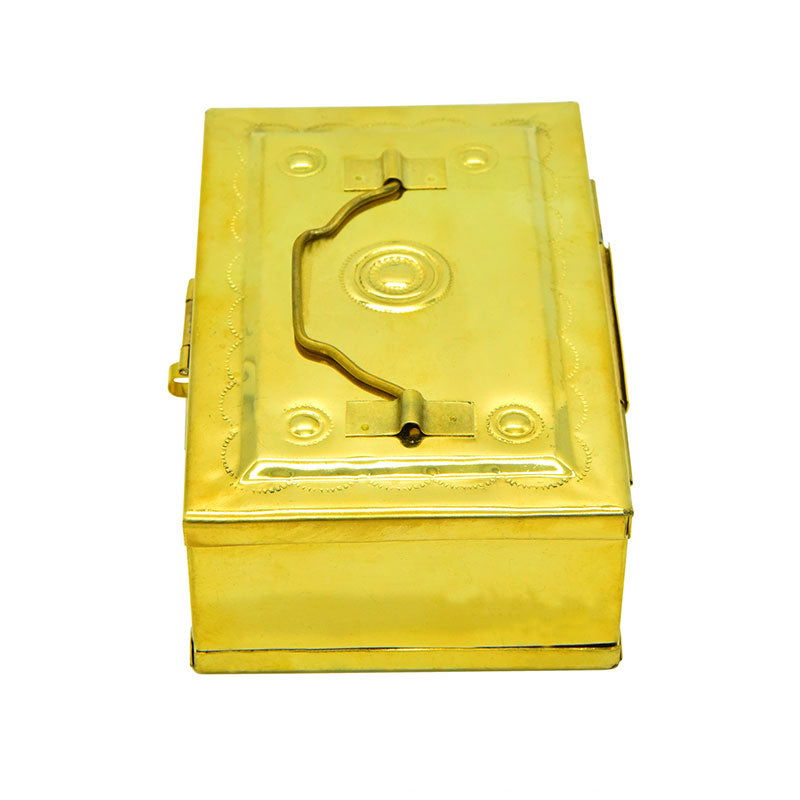 Brass Rectangular Betel Box (Gold, Standard) - ArtyCraftz.com