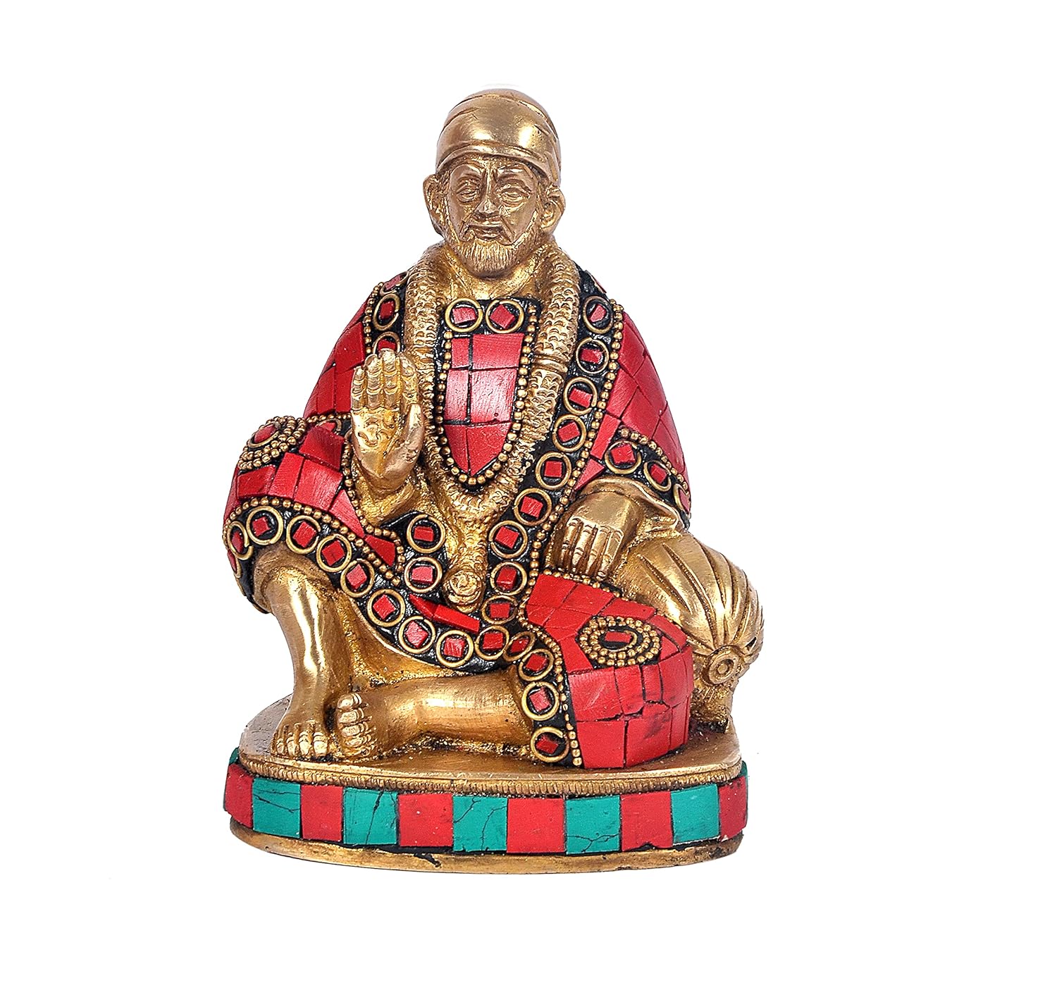 Brass Multicolour Shirdi Sai Baba Statue-ArtyCraftz.com