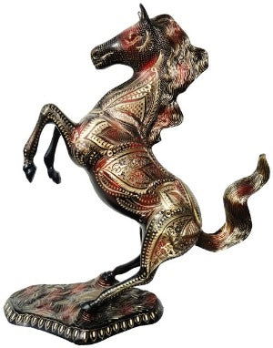 Brass Red and Black Flying Horse Statue - ArtyCraftz.com
