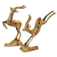 Brass Deer Showpiece Set of 2-ArtyCraftz.com