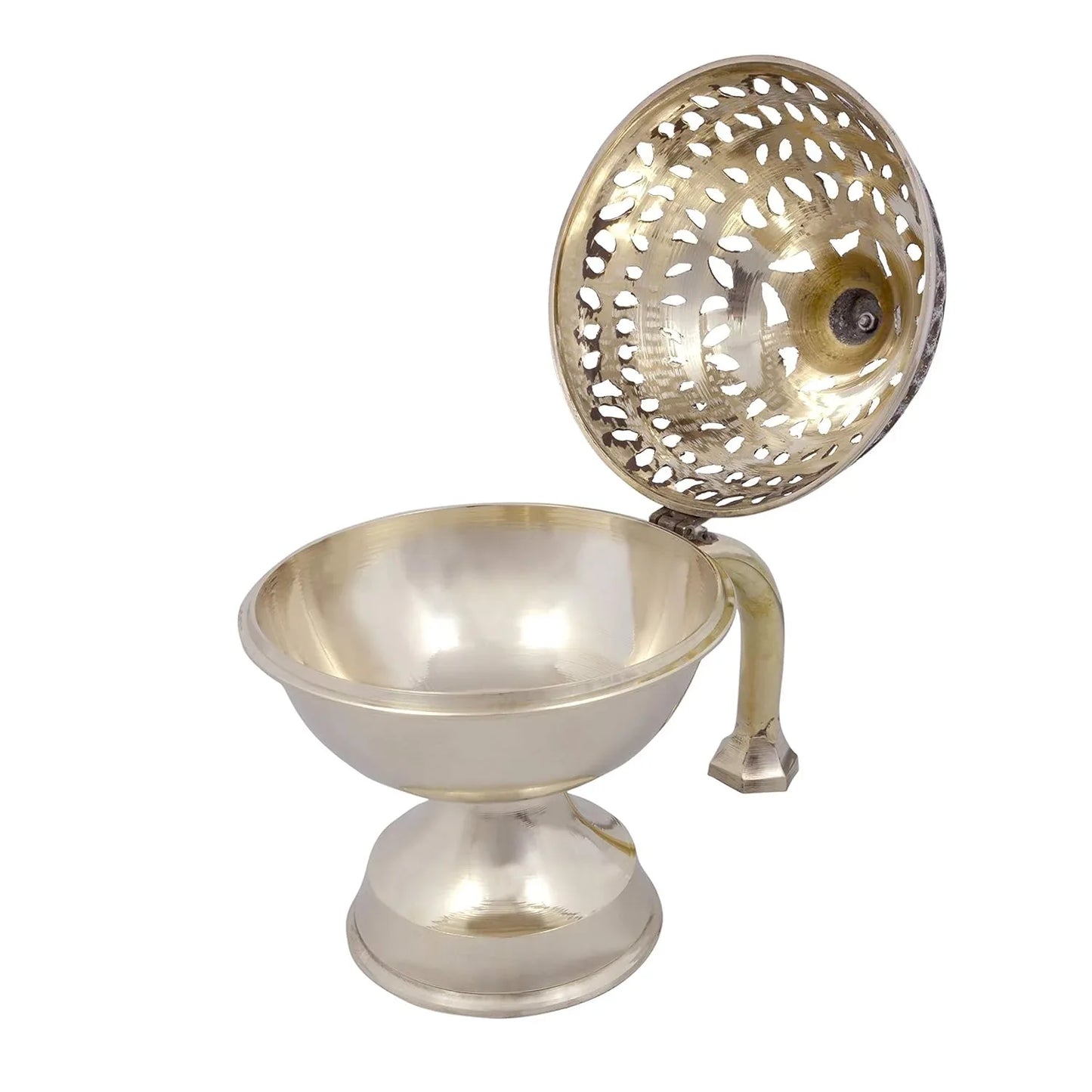 Brass Sambrani Dhoop Burner with Handle-ArtyCraftz.com