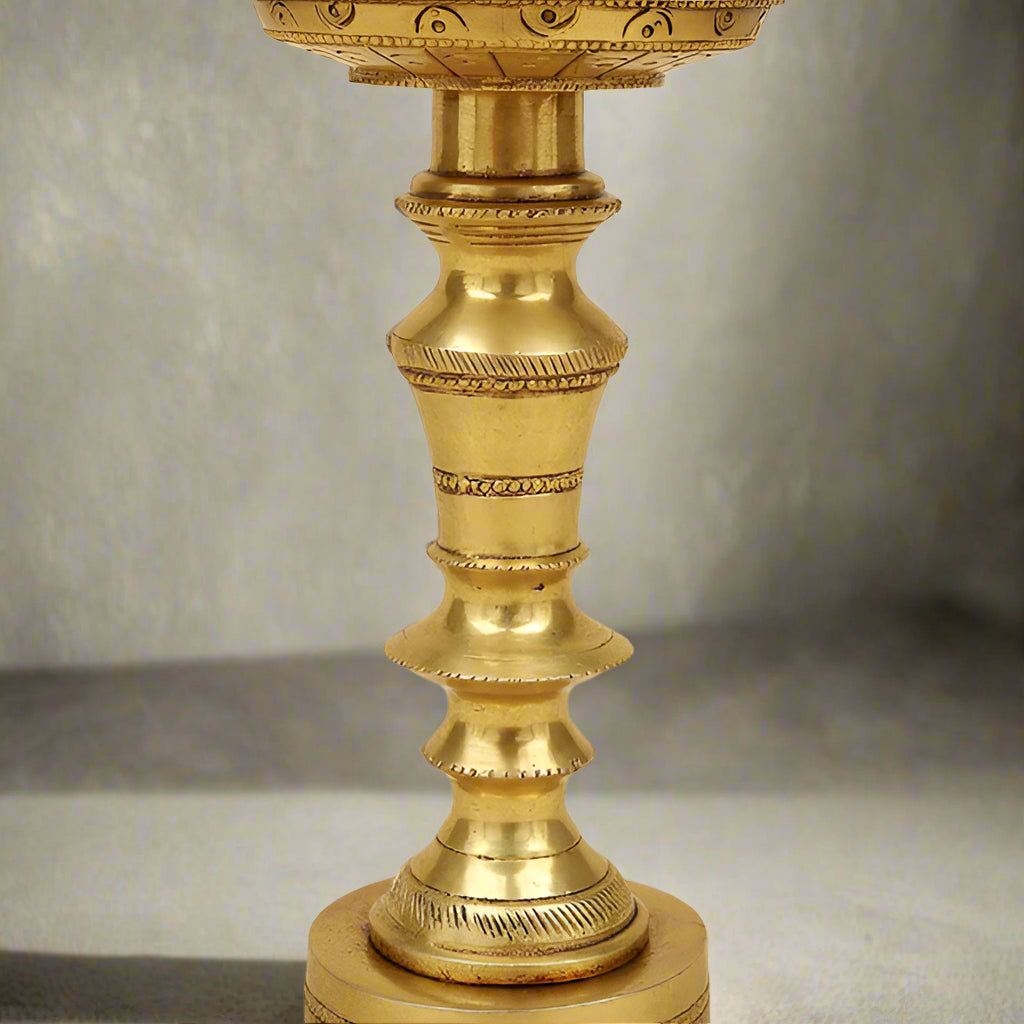 Brass Shankh Chakra Namah Diya-ArtyCraftz.com