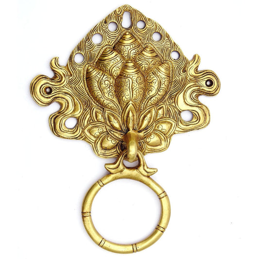 Brass Shankh (Conch) Door Knocker - ArtyCraftz.com